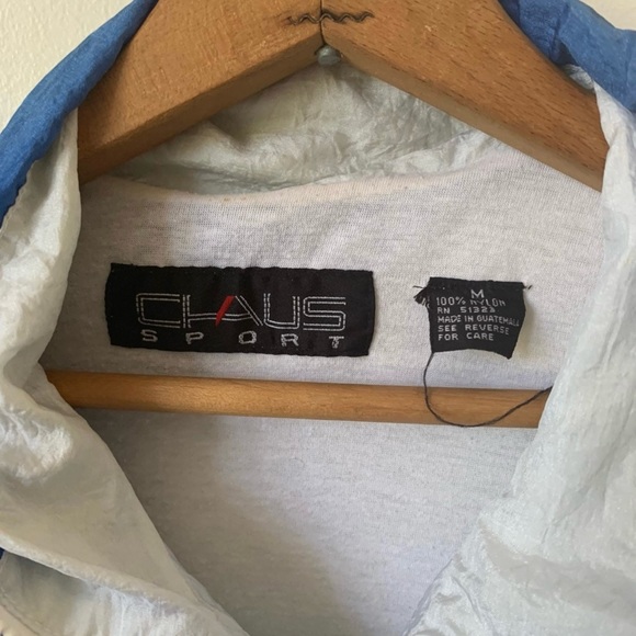 1980's Blue and White Striped Women's Nylon Track Jacket Vintage Windbreaker - Picture 7 of 7